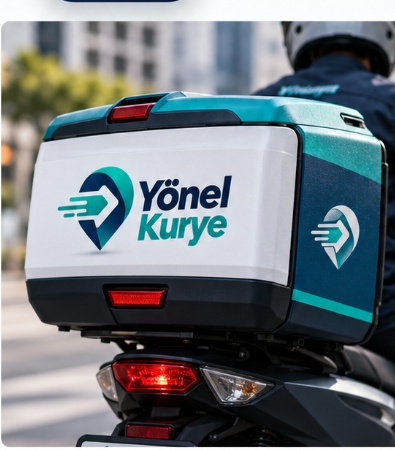 Yönel Kurye Motor Kutusu Mockup
